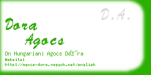 dora agocs business card